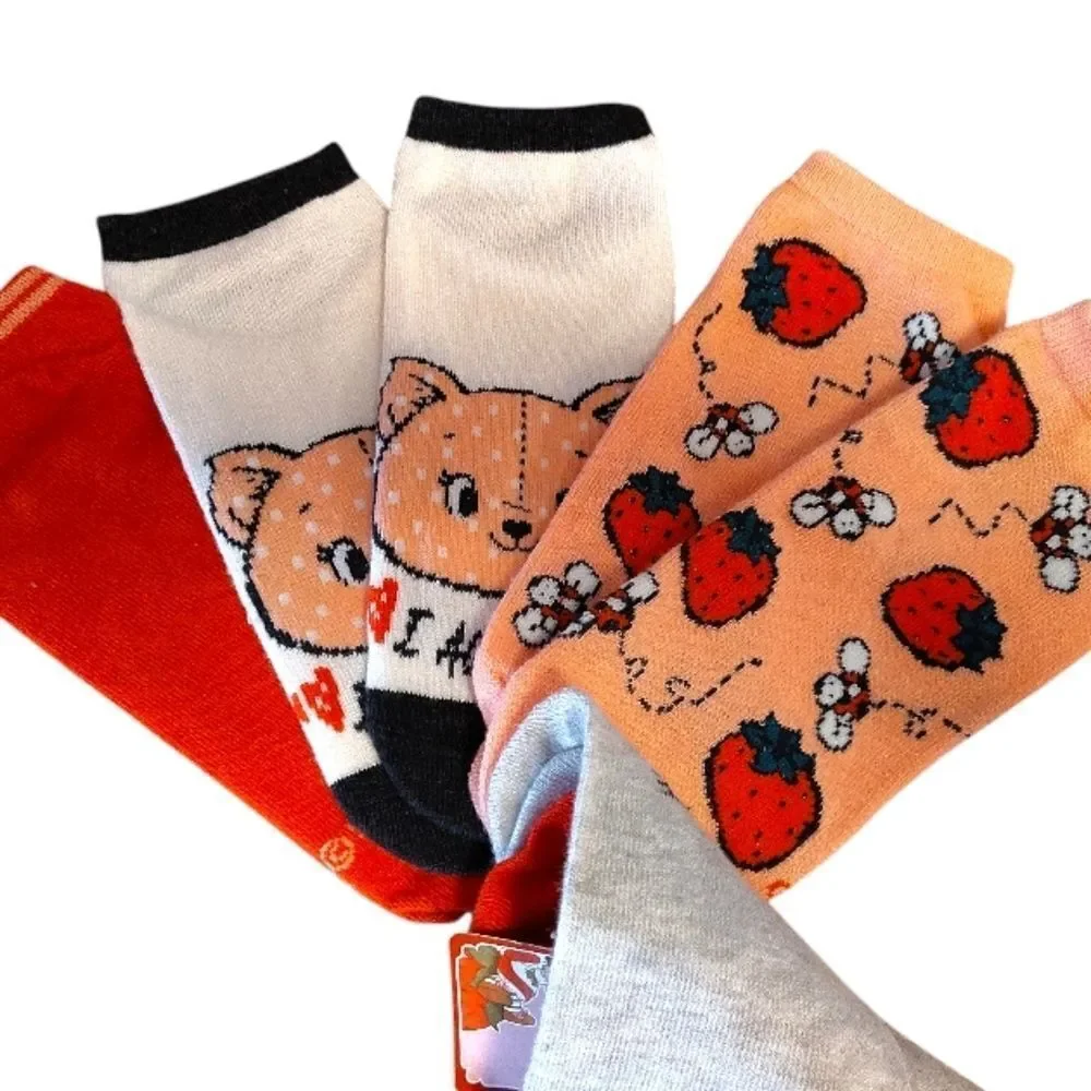Strawberry Shortcake Colorful No Show‎ Printed Socks 5 Pairs NWT